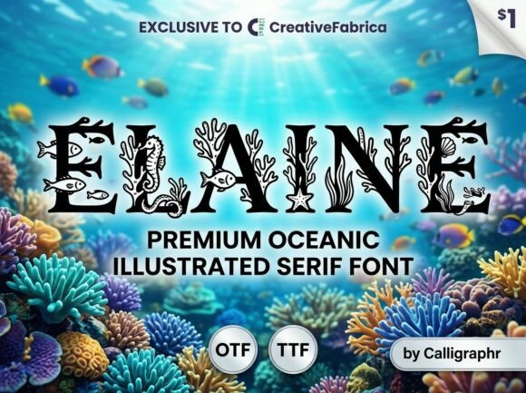 Elaine: A Premium Decorative Typeface for Editorial Design
