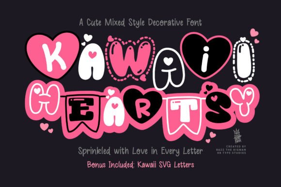 Kawaii Heartsy: The Perfect Display Font for Whimsical Crafts