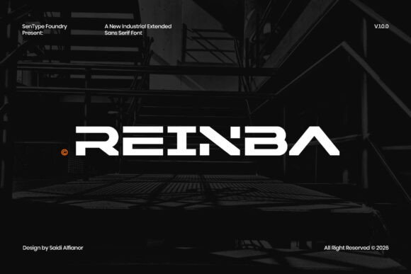 Reinba: The Industrial Sans Serif Typeface for Bold Editorial Design